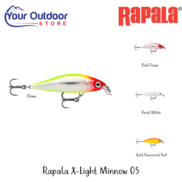 Rapala X-Light Minnow 05 | Hero Image Showing All Logos, Titles And Variants.