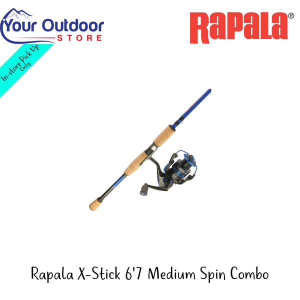 Rapala X-Stick 6'7 Medium Spin Combo | Hero Image Showing All Logos And Titles.