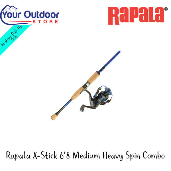 Rapala X-Stick 6'8 Medium Heavy Spin Combo | Hero Image Showing All Logos And Titles.