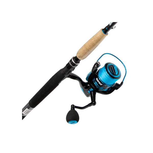 Black / Blue | Rapala X-Stick Pro 7' Combo With 15LB Braid Image Showing Close Up Of The Reel On The Rod.