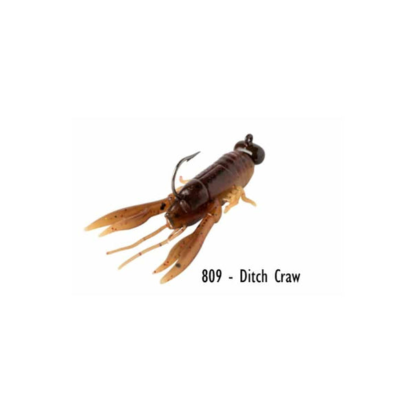 6 Pack / Ditch Craw | Rebel Live Flex Creek Craw Soft Plastic Lure Image Showing No Logos Or Titles.