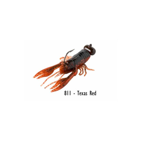 6 Pack / Texas Red | Rebel Live Flex Craw Soft Plastic Lure Image Showing No Logos Or Titles.