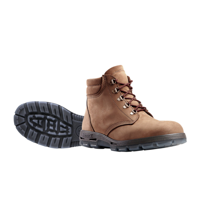 Nubuck | Redback UACH Boot. Angled Front and Sole View.  