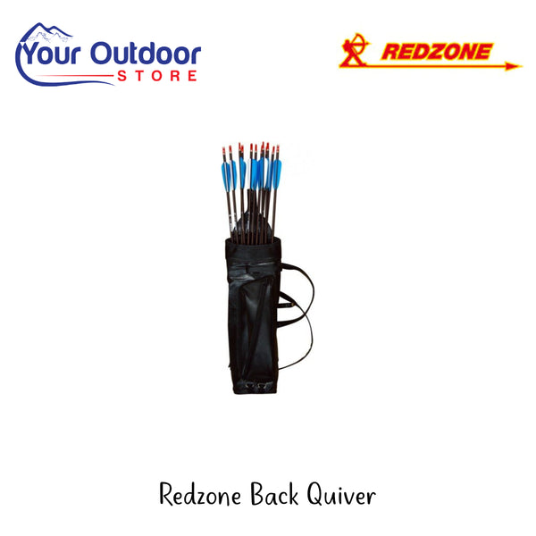 Black | Redzone back quiver. Hero image with title and logo