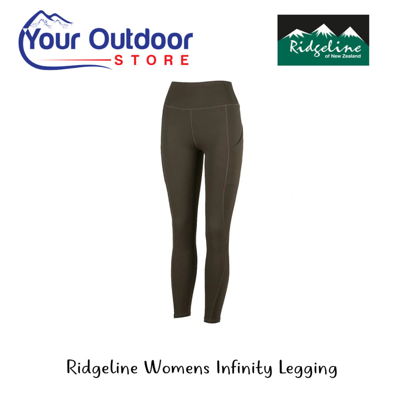 Ridgeline Women's Infinity Leggings | Hero Image Displaying Logos And Titles.