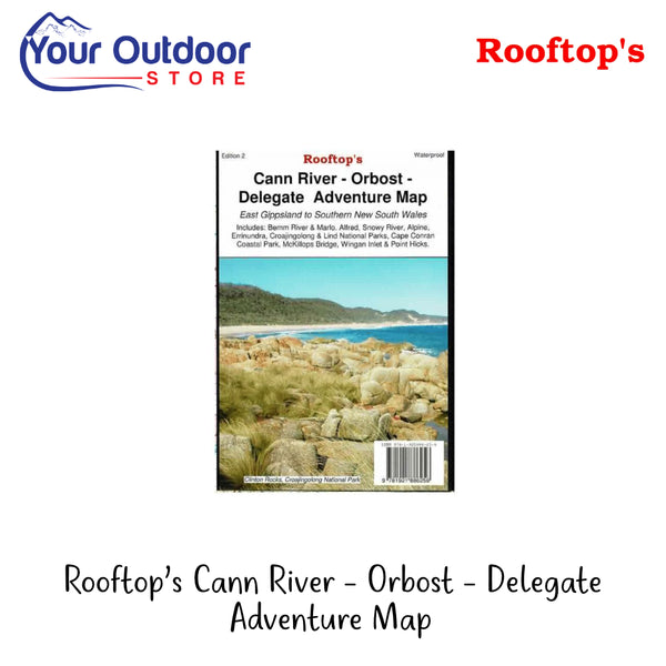Rooftop's-Cann-River-Orbost-Delegate-Adventure-Map-Waterproof | Hero Image Showing  All Logos And Titles.