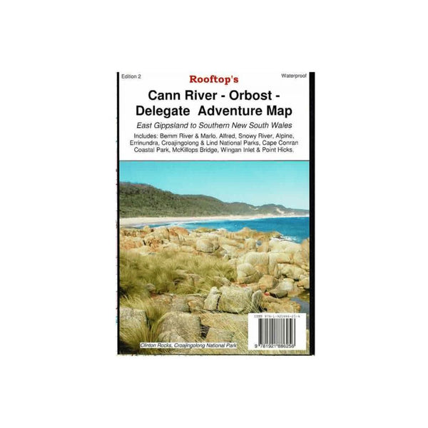 Rooftop's Cann River-Orbost-Delegate Adventure Map Waterproof | Image Showing No Logos Or Titles.
