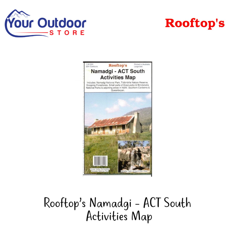 Rooftop's Namadgi - Act South Activities Map | Hero Image Showing All Logos And Titles.