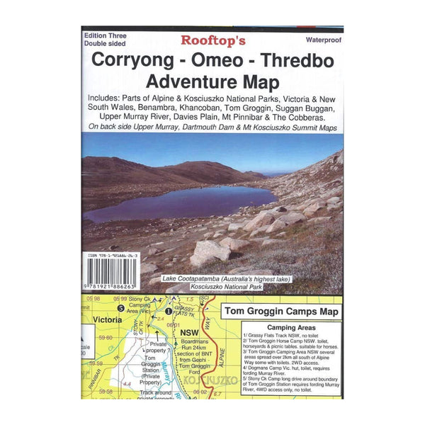 Rooftops Corryong - Omeo - Thredbo Adventure Map | Image Showing No Logos Or Titles.