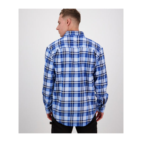 Arctic | Swanndri Men's Egmont Full Button Flannelette Shirt  Image Sowing Back View.