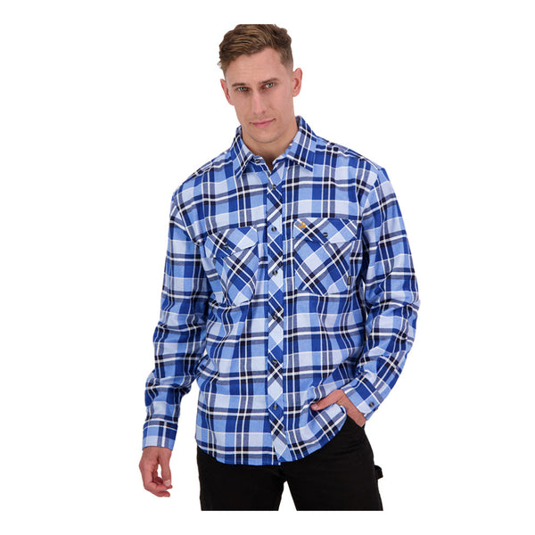 Arctic | Swanndri Men's Egmont Full Button Flannelette Shirt  Image Showing Front View.