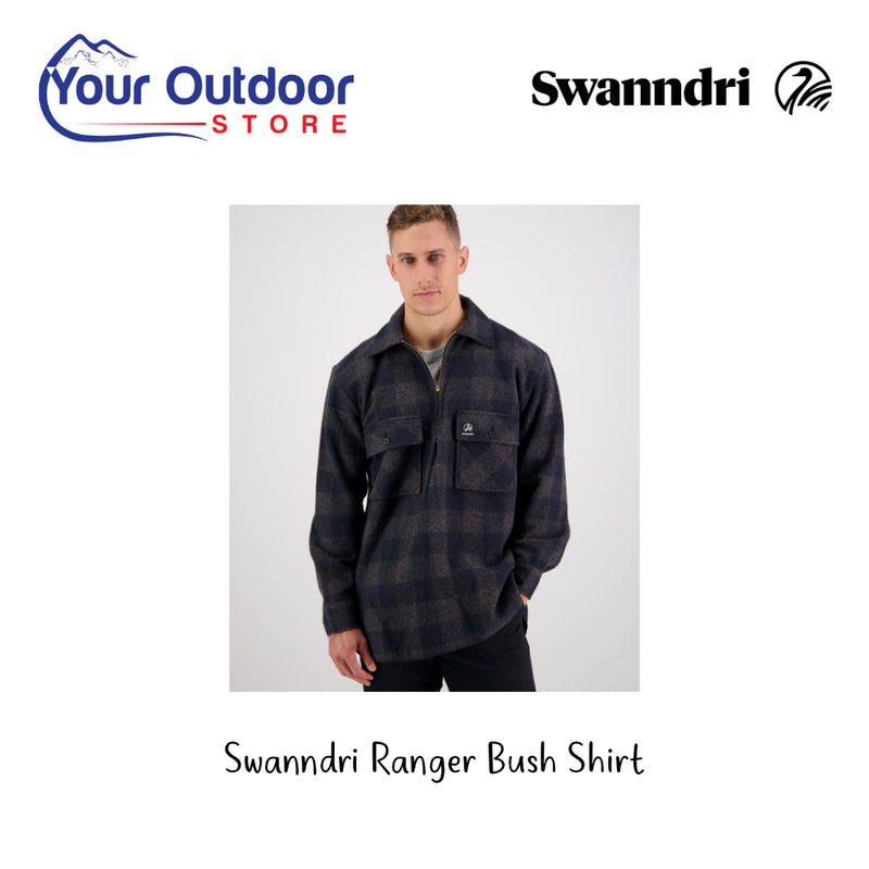 Swanndri Ranger Bush Shirt. Hero Image Showing Logos and Title.