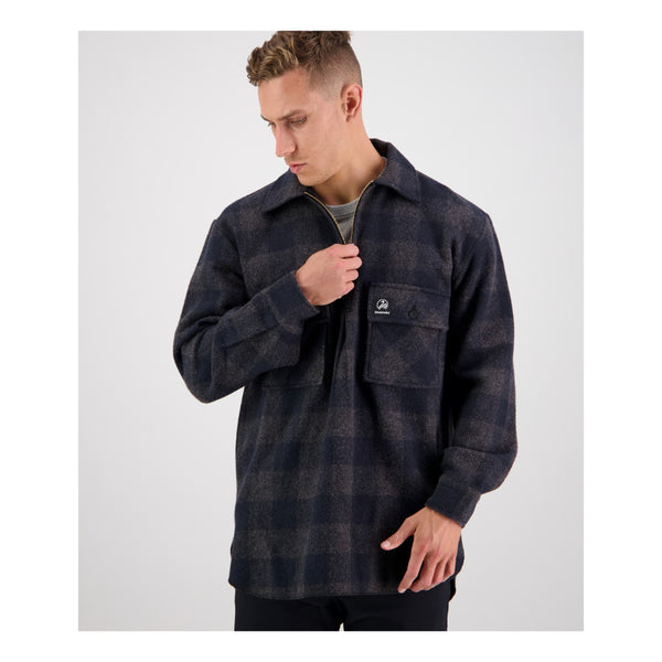 Coal Check | Front View, Opening Zipper.
