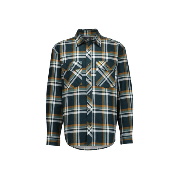 Deep Green | Swanndri Mens Full Button Egmont Flannelette Shirt Image Showing No Logos Or Titles.