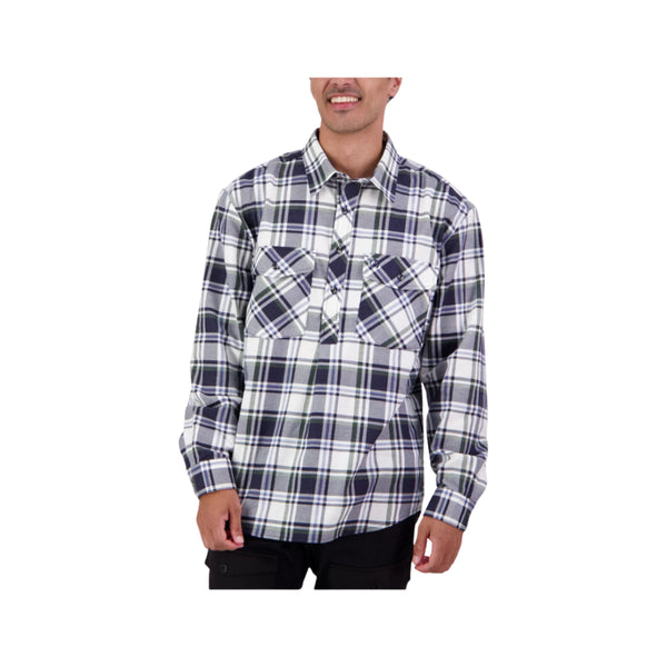 Eden | Swanndri Mens Egmont Half Button Flannelette Shirt Image Showing No Logos Or Titles.