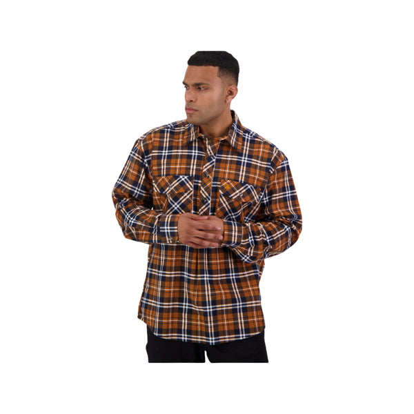 Kauri | Swanndri Mens Egmont Half Button Flannelette Shirt Image Showing No Logos Or Titles.