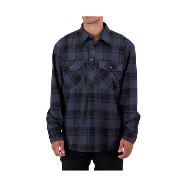 Shadow | Swanndri Mens Egmont Half Button Flannelette Shirt Image Showing No Logos Or Titles. 
