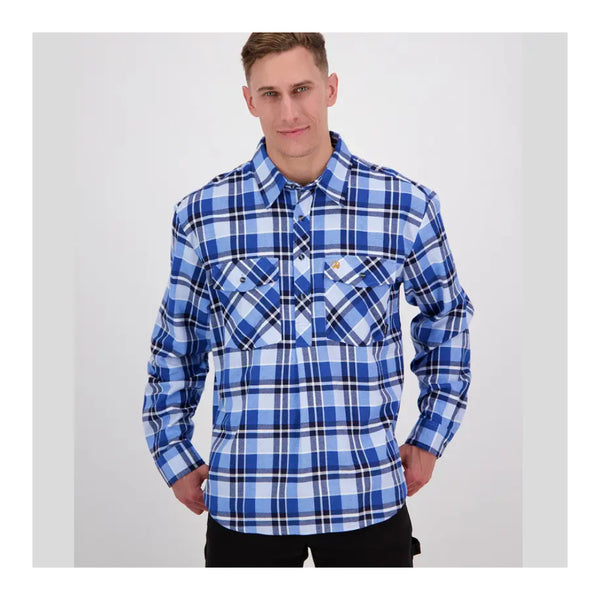 Arctic | Swanndri Men's Egmont Half Button Flannelette Shirt Image Showing No Logos Or Titles.