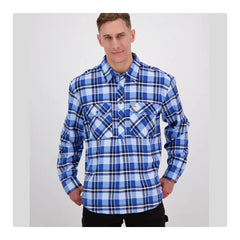 Arctic | Swanndri Men's Egmont Half Button Flannelette Shirt - Front View.
