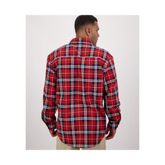 Rata | Swanndri Men's Egmont Half Button Flannelette Shirt Image Showing Back View.