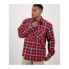 Rata | Swanndri Men's Egmont Half Button Flannelette Shirt Image Showing No Logos Or Titles.