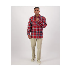Rata | Swanndri Men's Egmont Half Button Flannelette Shirt Image Showing Full Front View.