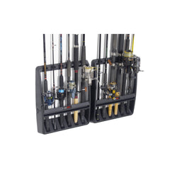 Sea Dog Vertical Rod Rack 2 Pack | Image Showing Angled Front View, With Rods In Rack (Rods Sold Separately).