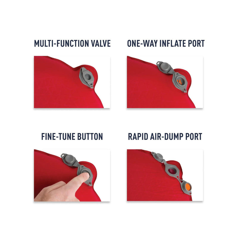 Maron | Sea To Summit Comfort Plus S.I Regular Mat Image Showing Specifications On The Air Valve.