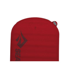 Maroon | Sea To Summit Comfort Plus S.I Regular Mat Image Showing Top View Of Mat End With The Air Valve.