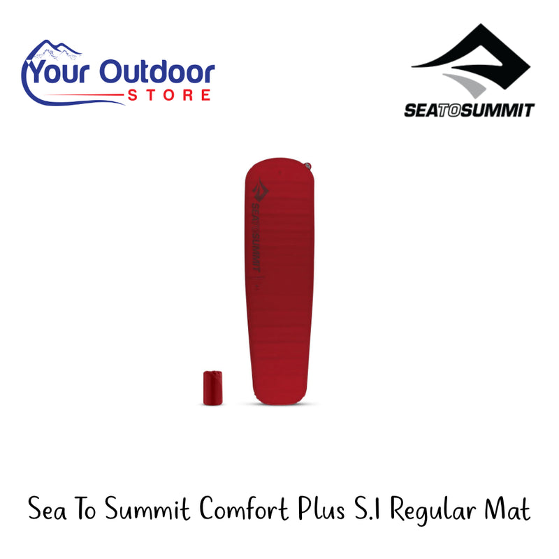 Sea To Summit Comfort Plus S.I Regular Mat | Hero Image Showing All Logos And Titles.