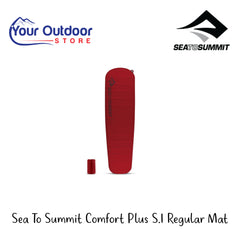 Sea To Summit Comfort Plus S.I Regular Mat | Hero Image Showing All Logos And Titles.