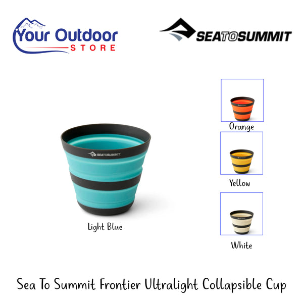 Sea To Summit Frontier Ultralight Collapsible Cup | Hero Image Showing All Logos, Titles And Variants.