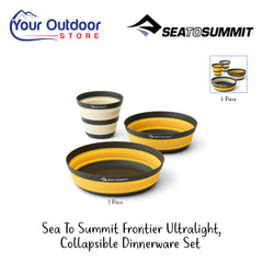 Sea To Summit Frontier Ultralight Collapsible Dinnerware Set | Hero Image Showing All Logos, Titles And Variants.