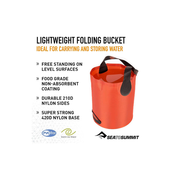 Red / 10L | Sea To Summit Nylon Folding Bucket Image Sowing Some Information On The Nylon Folding Bucket.