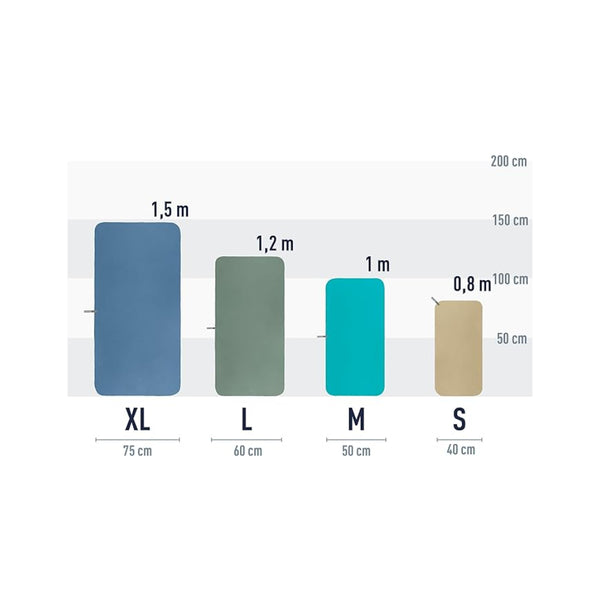 Sea To Summit Pocket Towel | Image Showing All Size's.