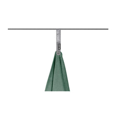 Sage Green | Sea To Summit Trek Towel Image Showing Towel Hanging Up To Dry After Being Wrung Out.