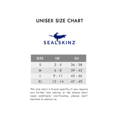 Black | Sealskinz Mid Length Sock, Size Chart.