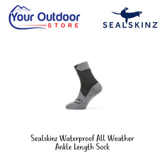 Sealskinz Waterproof All Weather Ankle Length Sock. Hero Image Showing Logo and Title. 