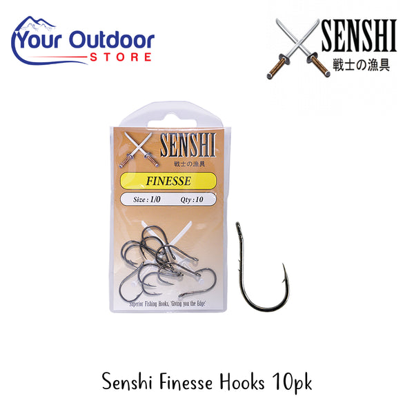 Senshi Finesse Hooks 10pk | Hero Image Showing All Logos And Titles.