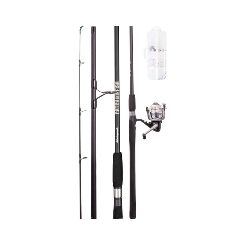 Black / Grey | Shakespeare Catch More Fish Wharf/Jetty Combo Image Showing View Of The Rod Broken Down.