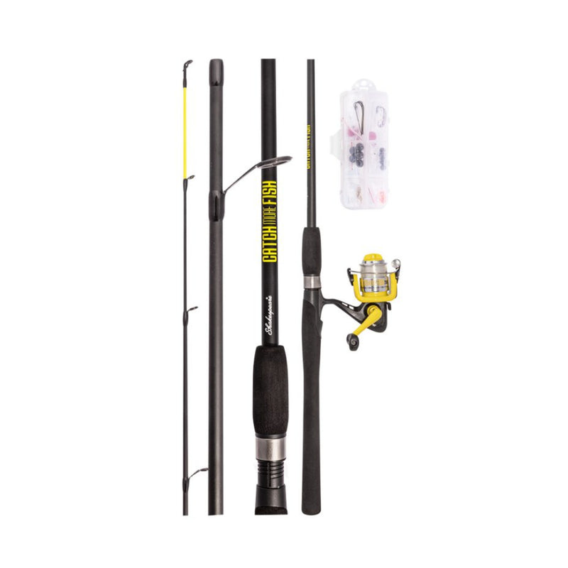 Black / Yellow | Shakespeare Catch More Fish General Light Combo Image Showing All Components.