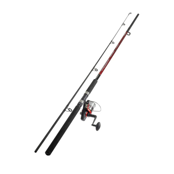 Red And Black | Shakespeare Pro Touch Rod And Reel Combo 2-4kg Image Showing No Logos Or Titles.