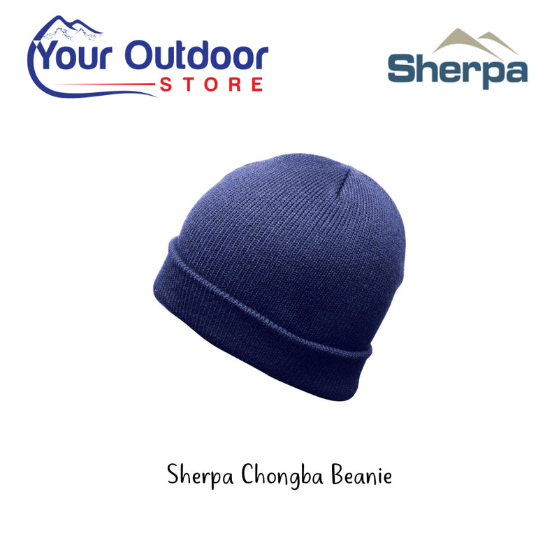 Sherpa Chongba Beanie. Hero Image Showing Logos and Title.