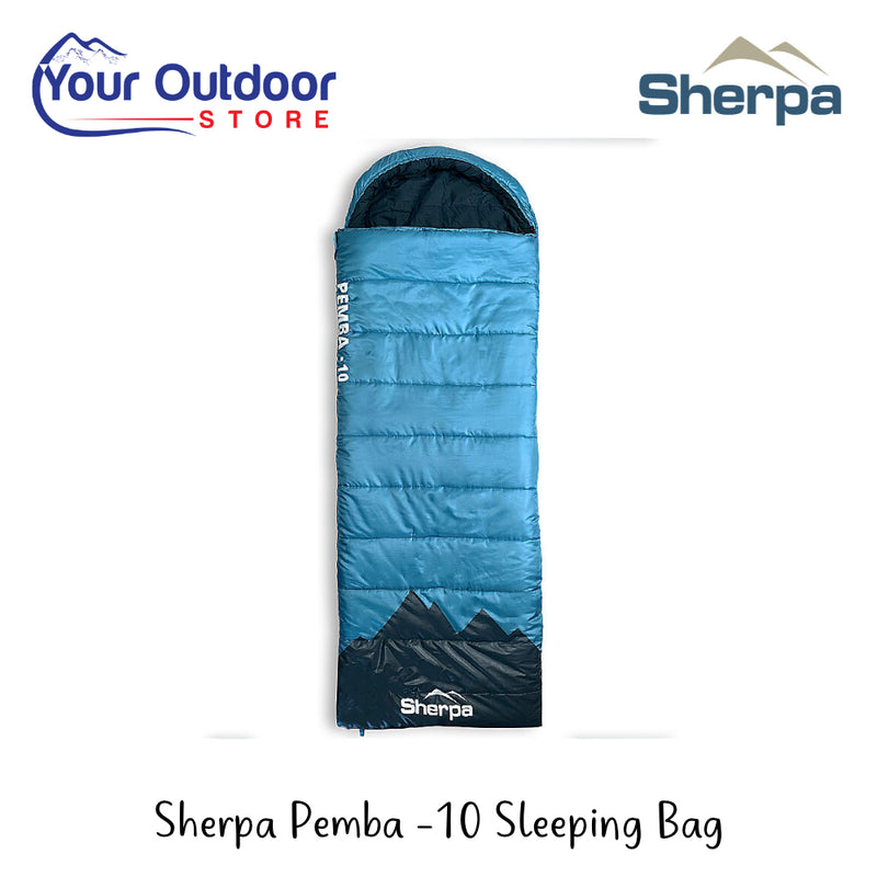 Sherpa Pemba -10 Sleeping Bag | Hero image Showing All Logos And Titles.