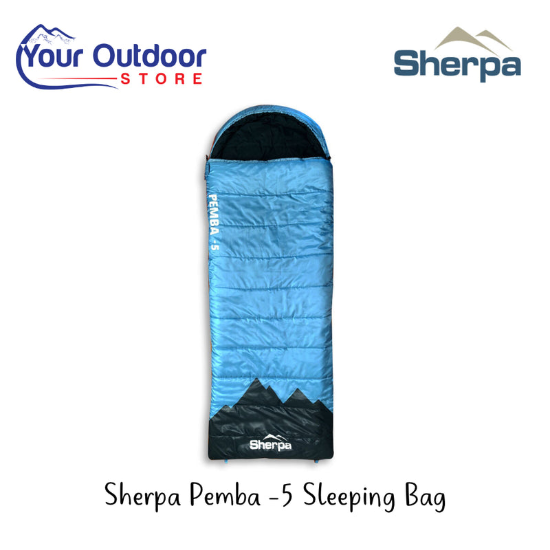 Sherpa Pemba -5 Sleeping Bag | Hero Image Showing All Logos And Titles.