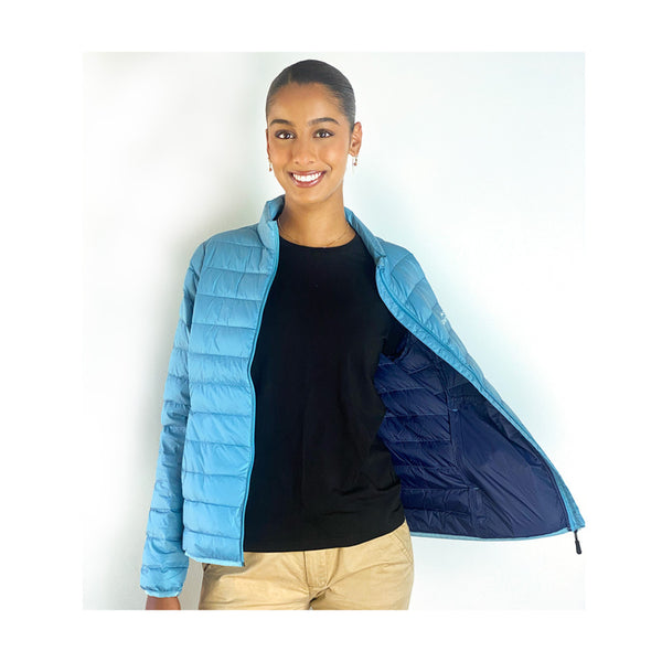 Sky Blue | Front View Shown Zipped Open.