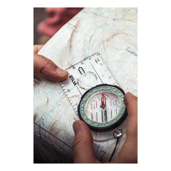 Silva Ranger Compass | Image Showing The Compass Being Used On A Map.