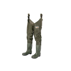 Olive | Snowbee Granite PVC Thigh Booted Waders Image Showing No Logos Or Titles.