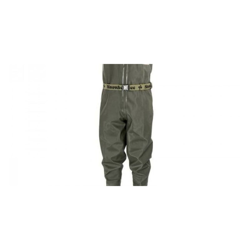 Olive Green | Snowbee Granite PVC Chest Waders Image 
Showing View Of Waist And Legs.
