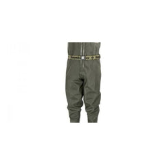 Olive Green | Snowbee Granite PVC Chest Waders Image 
Showing View Of Waist And Legs.
